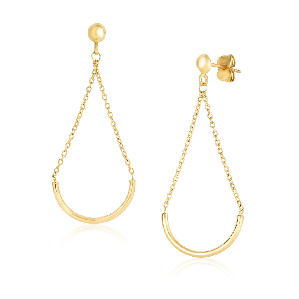 Curved Chain Drop Earrings
