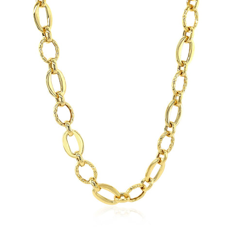 Textured Oval Link Necklace