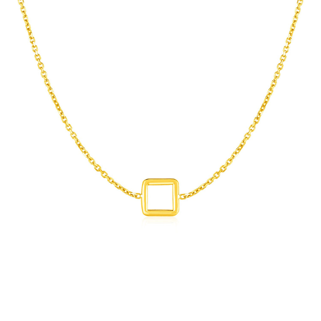 Petite Open Square Pendant Necklace