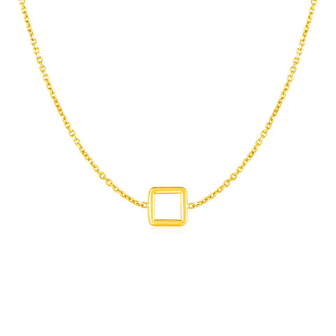 Petite Open Square Pendant Necklace