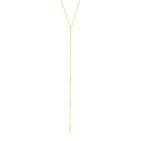 Lariat Necklace with Small Polished Bars